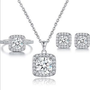 18K Gold Plated Halo CZ